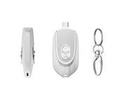 2-in-1 Mini Keychain Power Bank 1200mAh Retractable Plug Waterproof