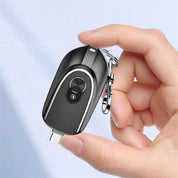 2-in-1 Mini Keychain Power Bank 1200mAh Retractable Plug Waterproof