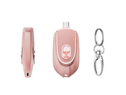 2-in-1 Mini Keychain Power Bank 1200mAh Retractable Plug Waterproof