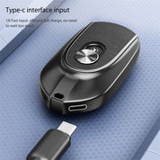 2-in-1 Mini Keychain Power Bank 1200mAh Retractable Plug Waterproof
