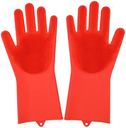 Original Magic Silicon Dish-washing Gloves with Brush Sponge Wash Scrubber