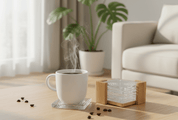Acrylic Coaster Set 6-Piece Clear Modern