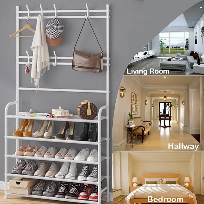 Four Tier Metal Shoe Rack Multi-Colors